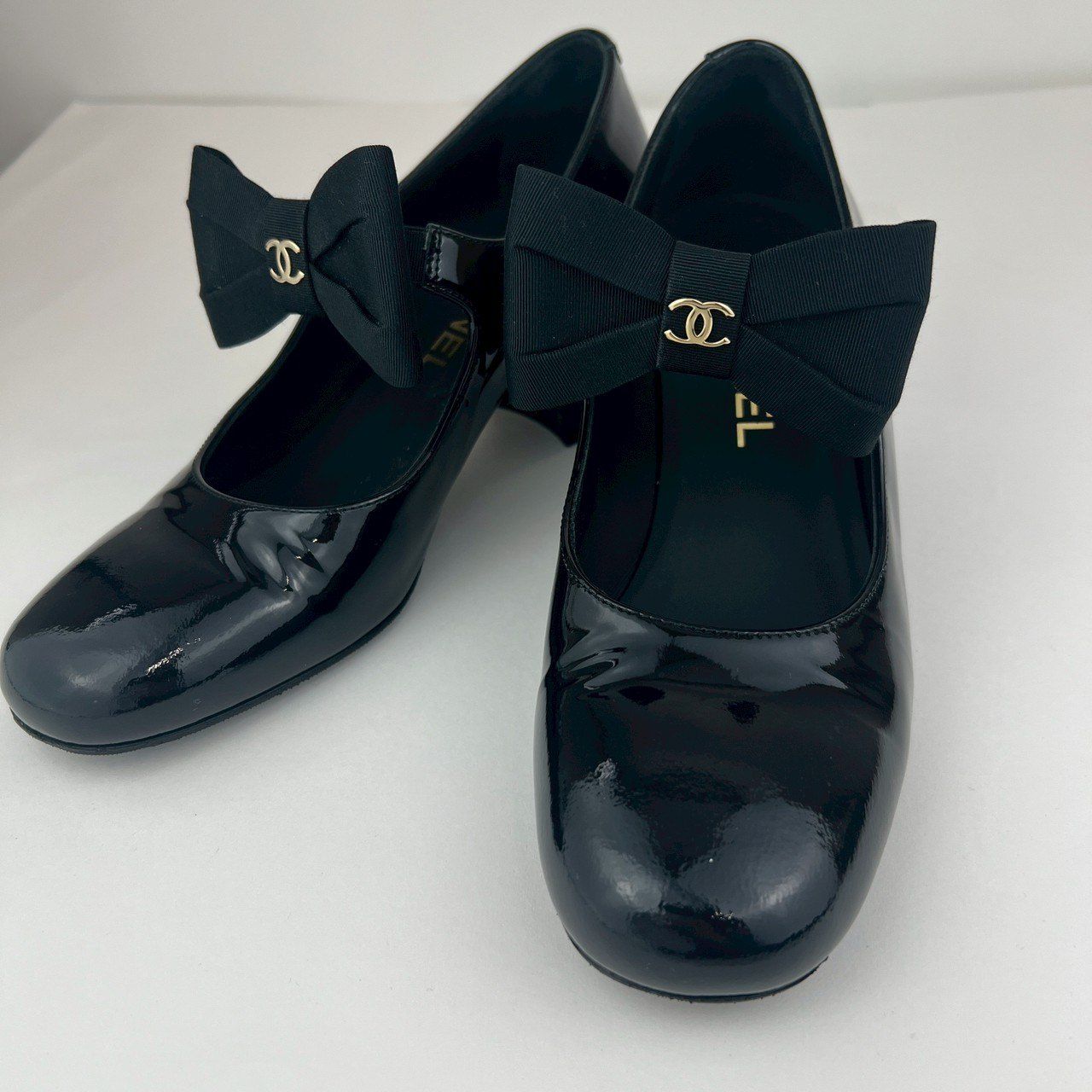 CHANEL シャネル メリージェーン パンプス ココマーク リボン G45356 パンプス