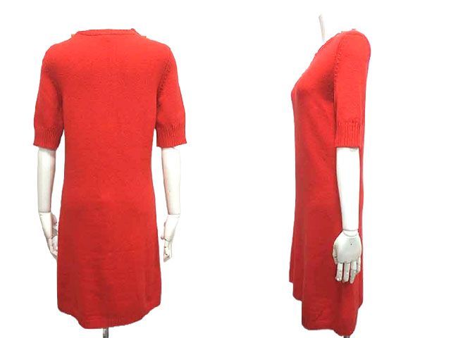 CHANEL シャネル ワンピース レディース ニットワンピ レッド P57393K07487 サイズ38