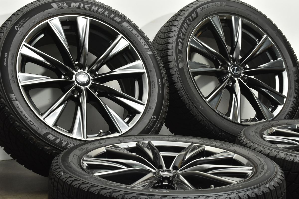 バリ溝 レクサス 20系 NX Fスポーツ 純正 20in 7.5J 35 PCD114.3 ミシュラン X-ICE SNOW SUV 235 50R20 クラウンクロスオーバー