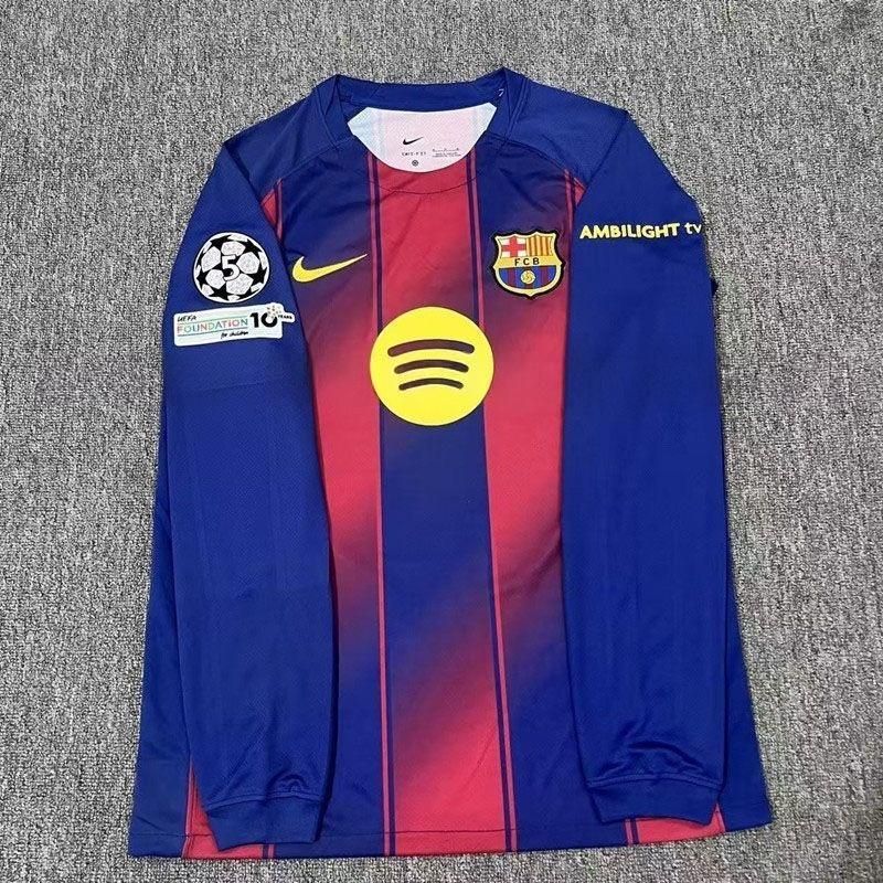 バルセロナ　長袖　ユニフォーム　ヤマル　L FCバルセロナ 25-26 ホーム 長袖 ユニフォーム No.10 ラミン