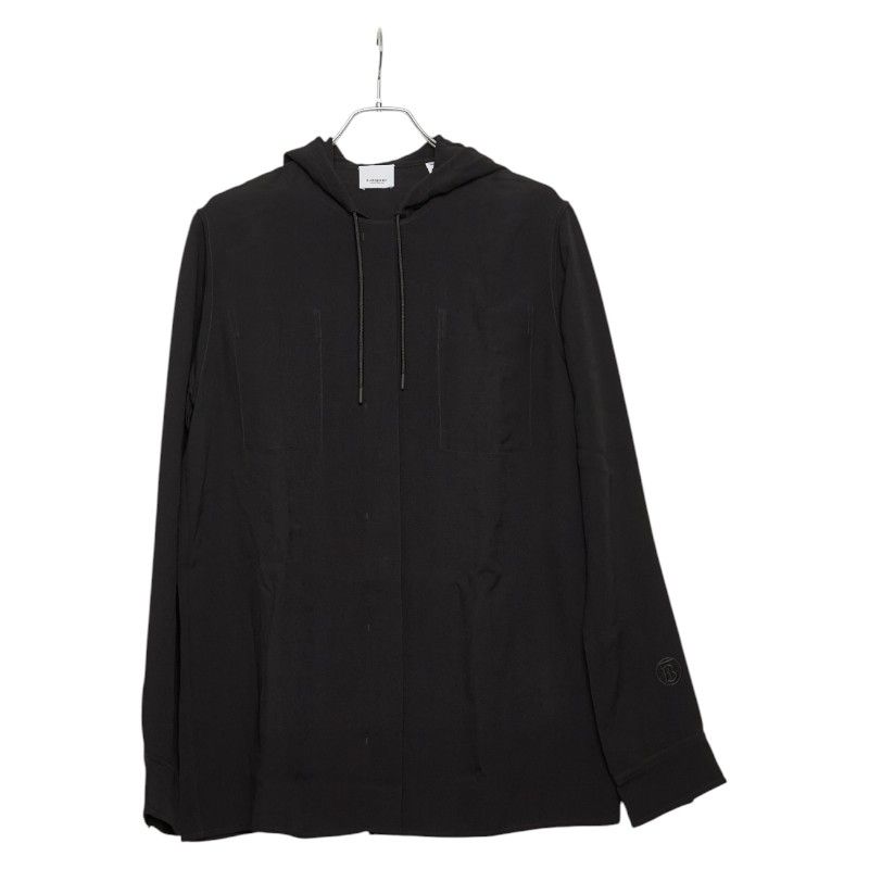 バーバリー TBロゴ オーバーサイズ フーデッド トップ フード付き シャツ サイズ UK6 8044668 ブラック ビスコース レディース BURBERRY 1-0227870