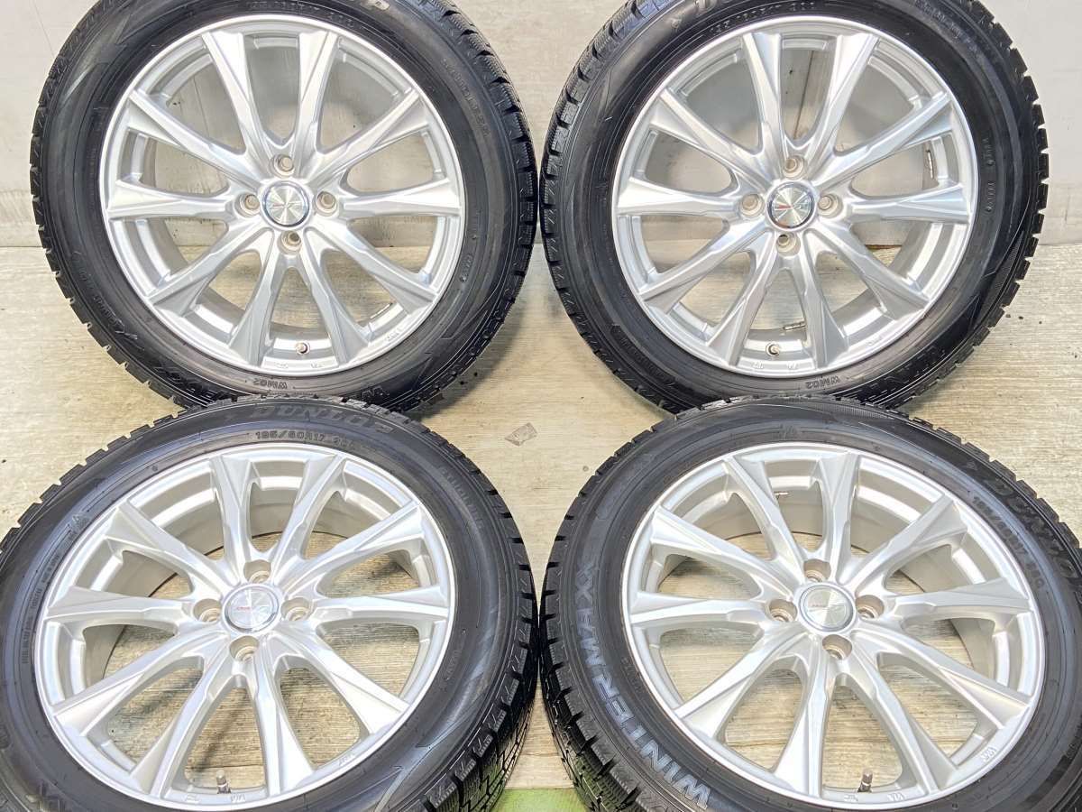 195/60R17  nダンロップ ウィンターマックス WM02 n　 ジョーカー n17x6.0 40 100-4穴 n中古タイヤ スタッドレスタイヤ ホイールセット 4本セットn w17250126063