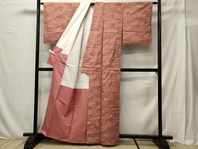 平和屋着物■本場大島紬　風景草花文　正絹　逸品　未使用　AAAM1319Agk 平和屋着物□本場大島紬 7マルキ 泥染め 短冊風景草花文 正絹 逸品