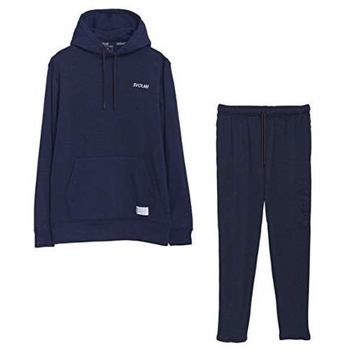 スボルメ(SVOLME) ストレッチ裏毛BIGフーディー・パンツ上下セット Mサイズ 183-84301 183-84402 032 ネイビー
