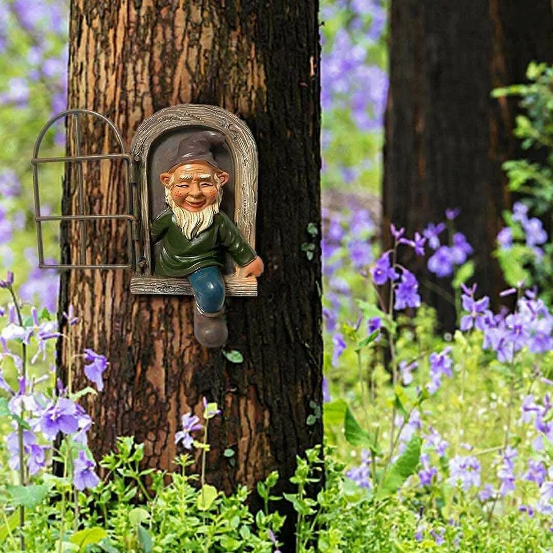 インテリア 小人 こびと 妖精 窓 アンティーク デザイン オブジェ  