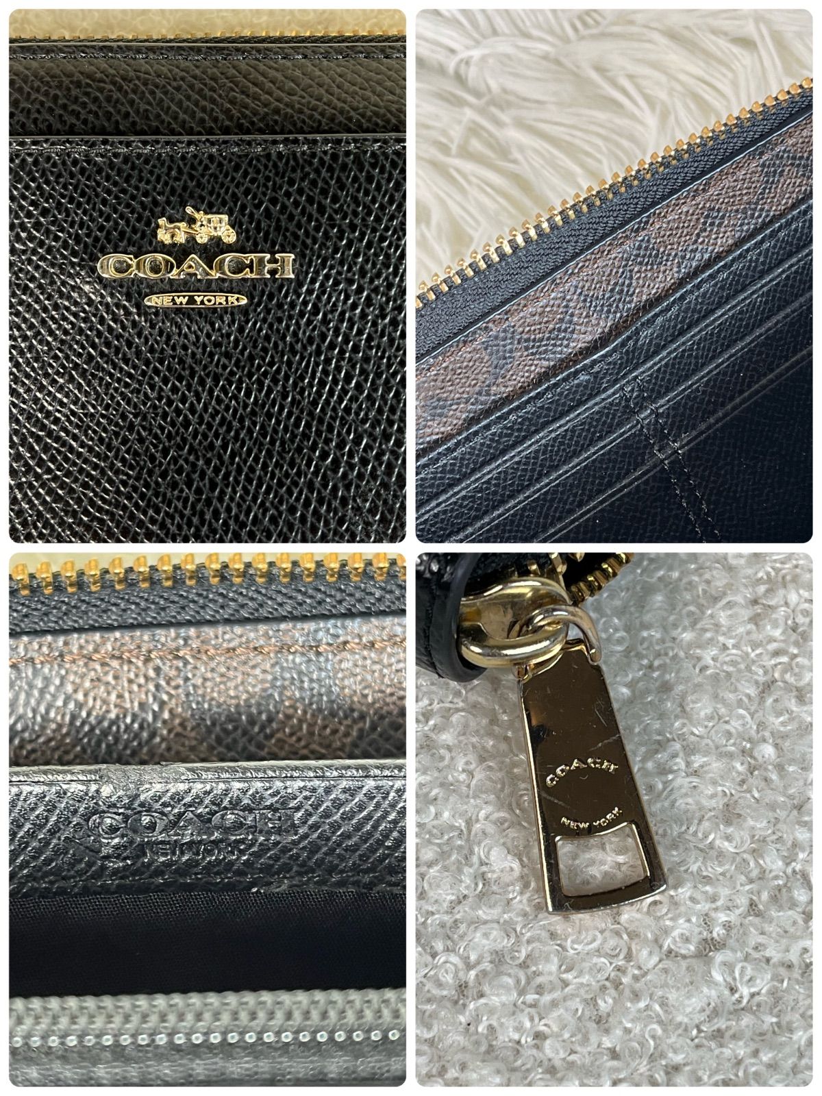 2点セット COACH 長財布 コインケース　52648 64064 ブラック 2点セット COACH 長財布 コインケース 52648 64064 ブラック