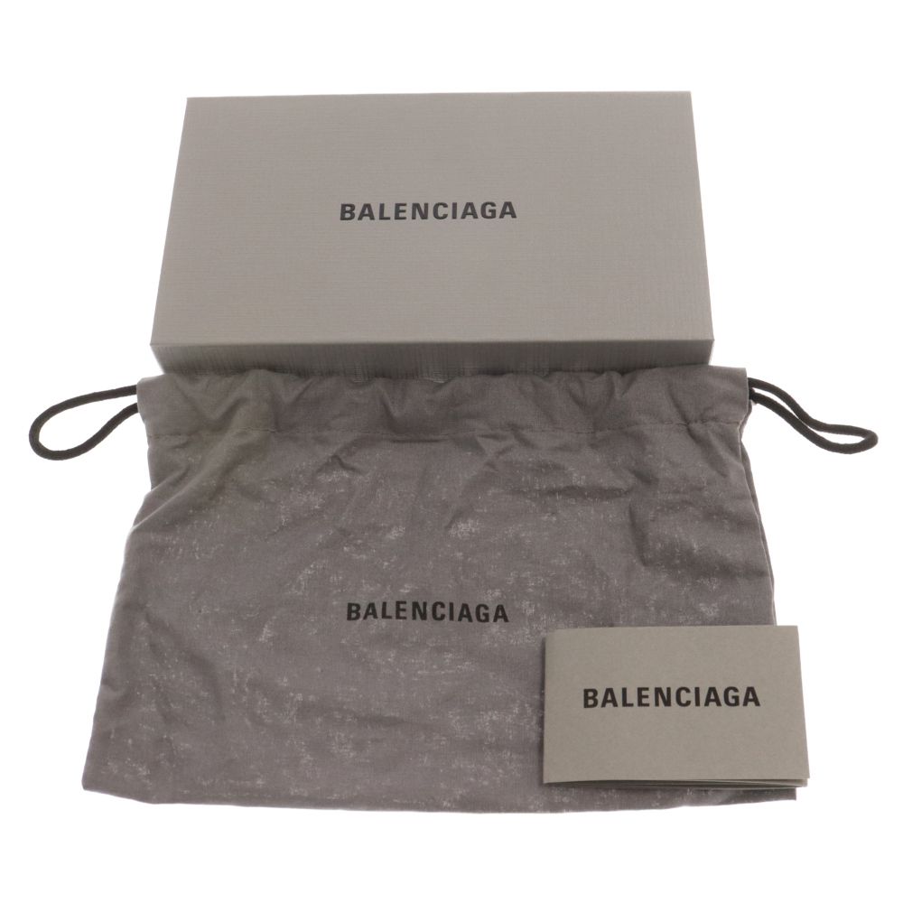 BALENCIAGA バレンシアガ CASH キャッシュ カードケース キーリング ストラップ 型押し ブラック 594548