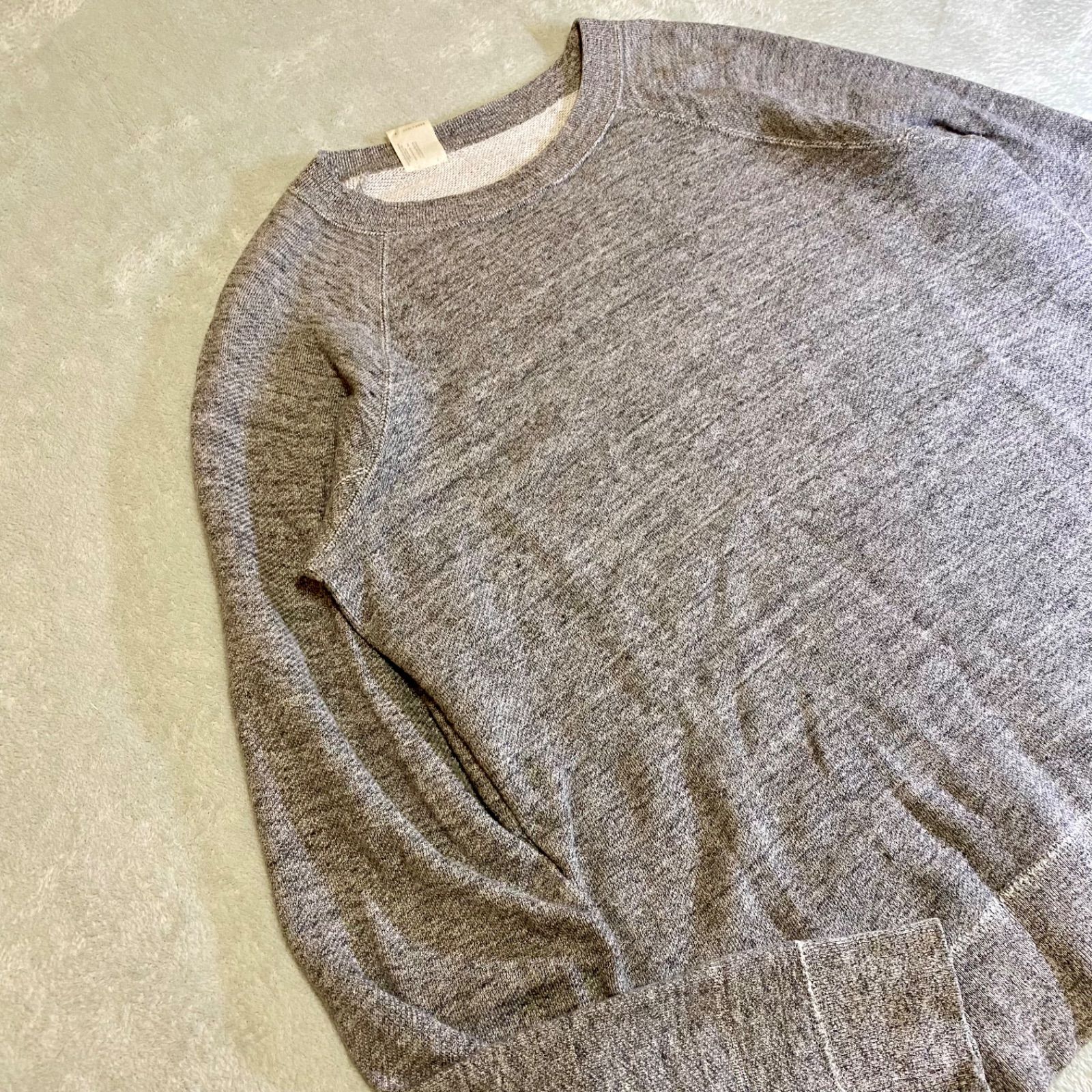 【N.HOOLYWOOD】Nハリウッド　SWEATSHIRT　スエット　トレーナー　霜降りグレー　サイズ４０　状態良好　ラグランスリーブ　エヌハリ　Nハリ　ミスターハリウッド