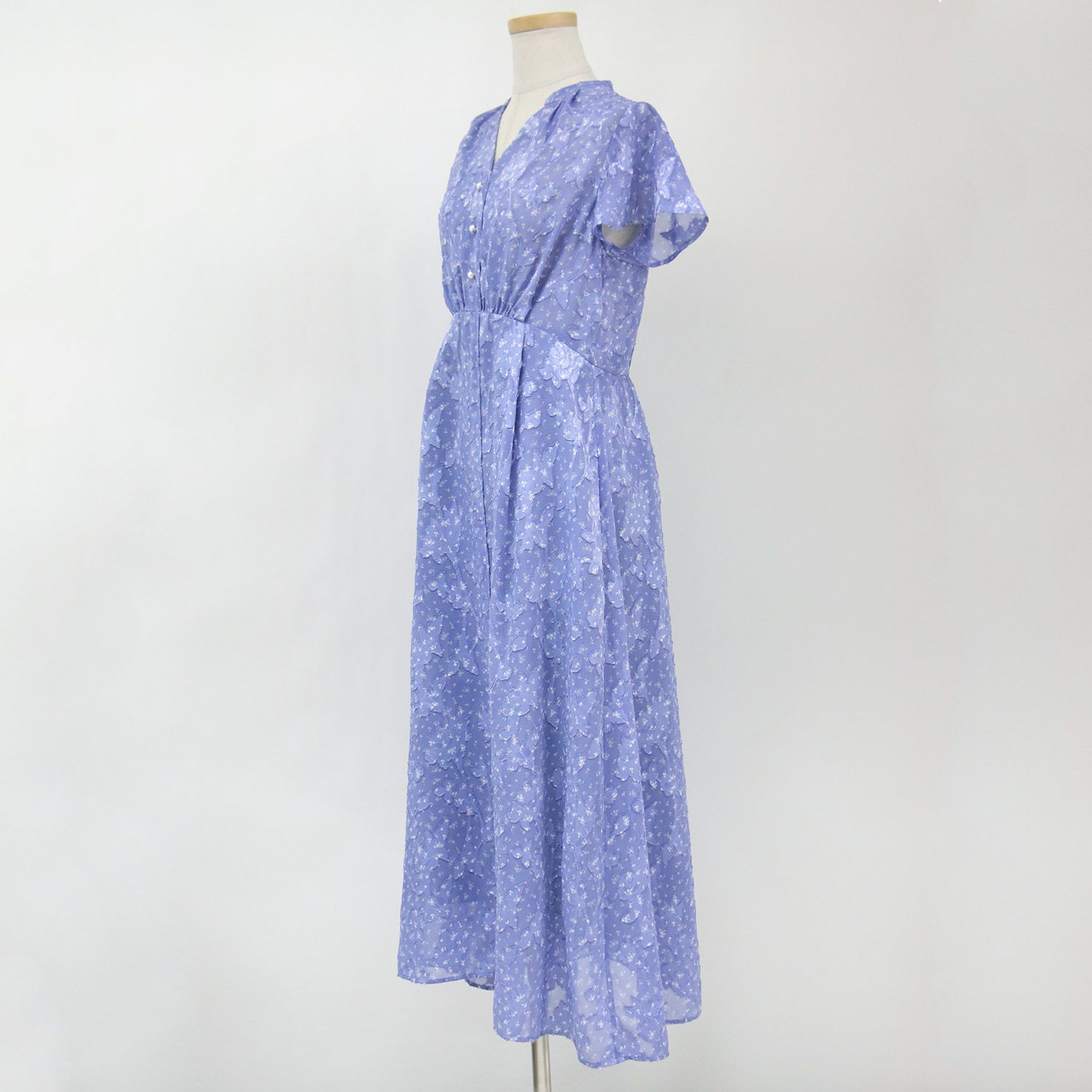 美品 SHIPS シップス ワンピース マキシ ロング 23春夏 ブルー サイズ 
