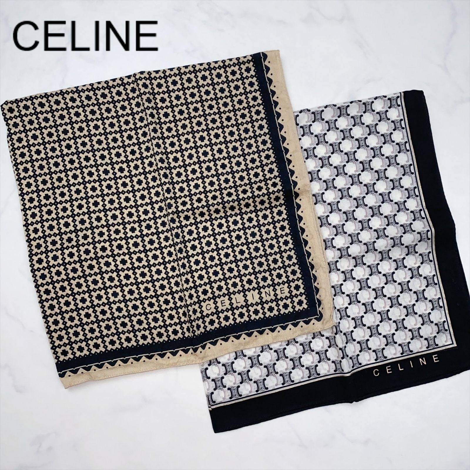 CELINE ハンカチスカーフ2枚セット - 小物