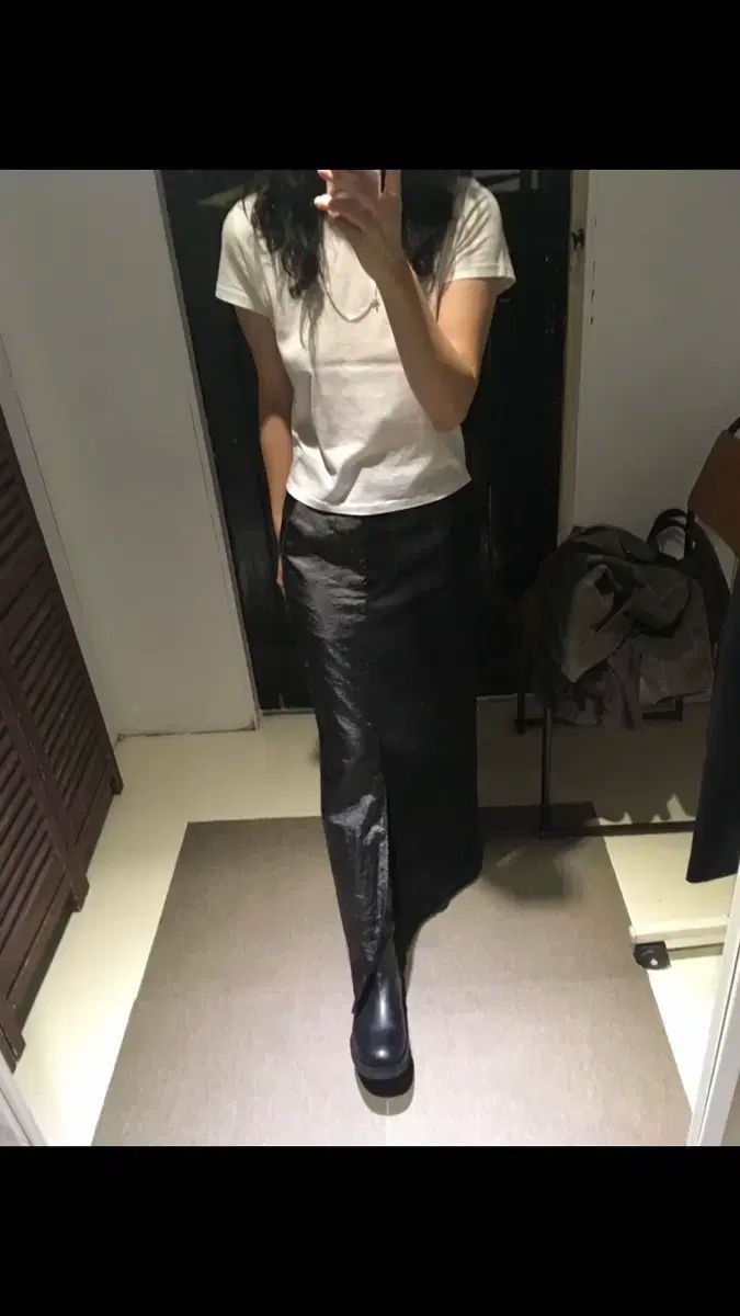 ザ オープン ストレート ロング スカート バイ 黒