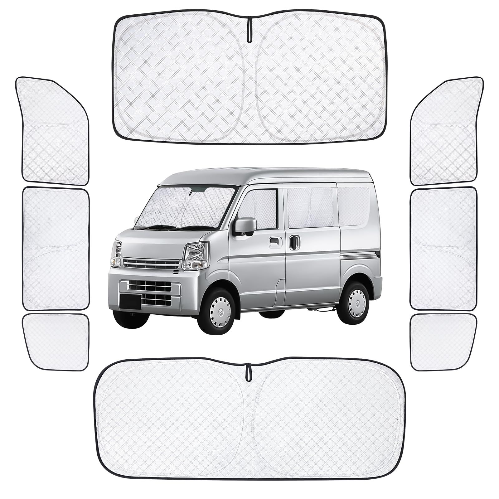 ZATOOTO SUZUKI Every DA17 車種 サンシェード 車用 断熱 遮光シェード 全窓目隠し 車窓日よけ 車中泊グッズ アウトドア 日除け 防災 取付簡単 収納袋付き LM03-DA17