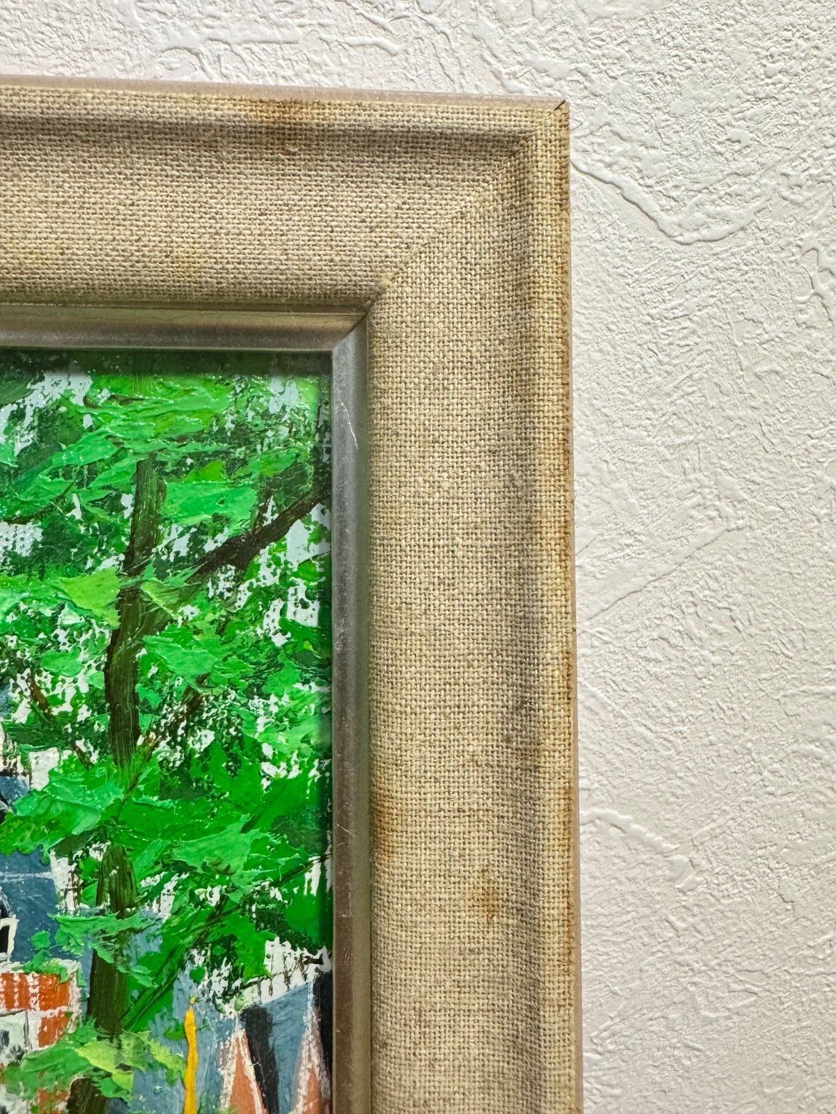 真作 山田一夫 油絵 アムステルダム 直筆サイン入り 真作本物