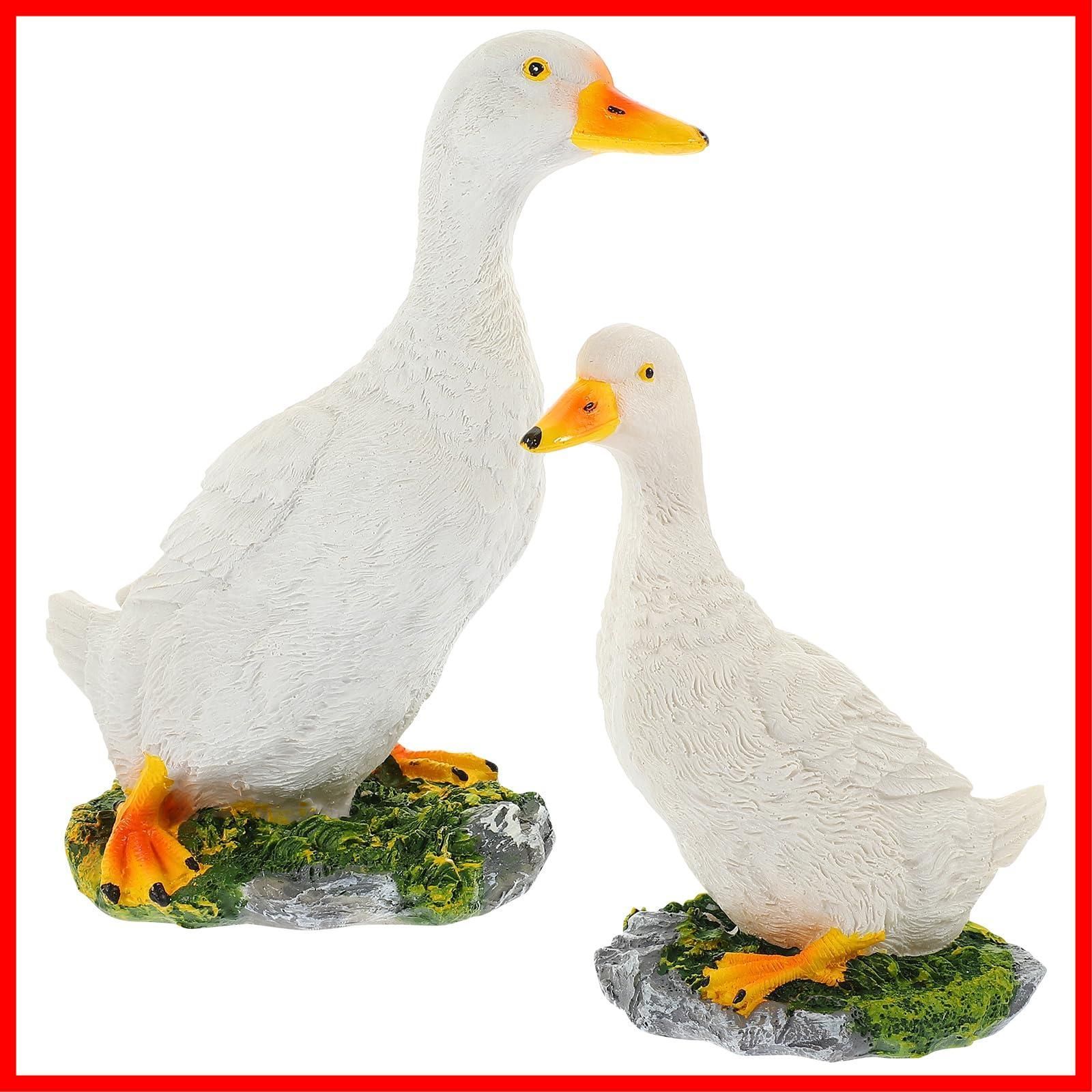 【人気商品】大きい 置き物 置き物 インテリア 庭の装飾 装飾品 かわいい 屋外 ガーデニング 彫像 アヒル アヒル 置物 マンダリン 2個 ダック 家鴨 オブジェ 庭 動物 ガーデンオーナメント Hap