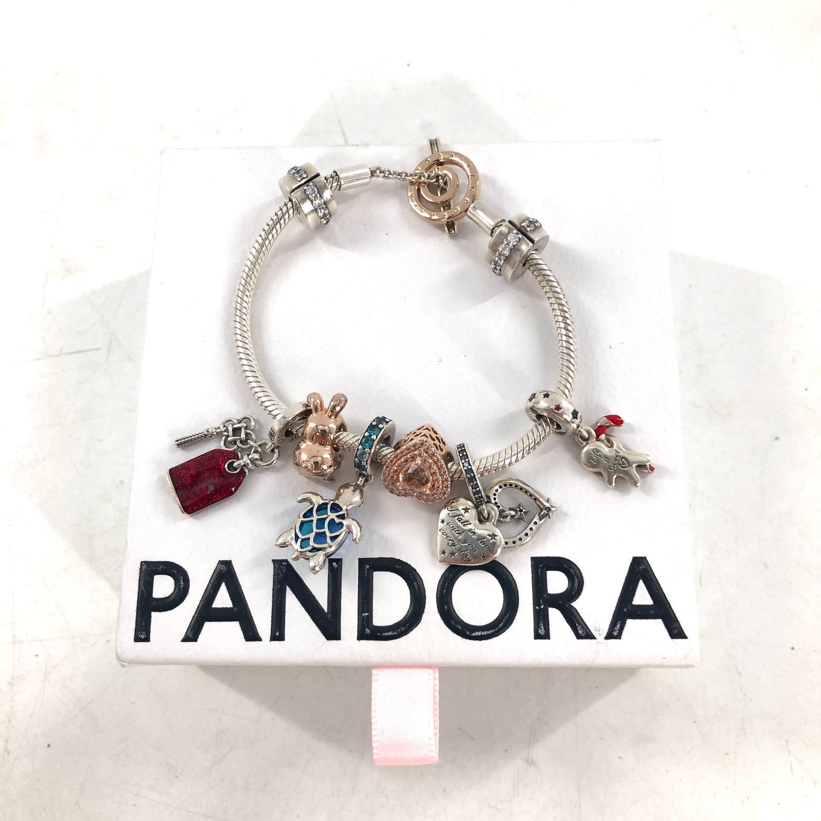 Pandora パンドラ レディース ブレスレット ラインストーン 刻印