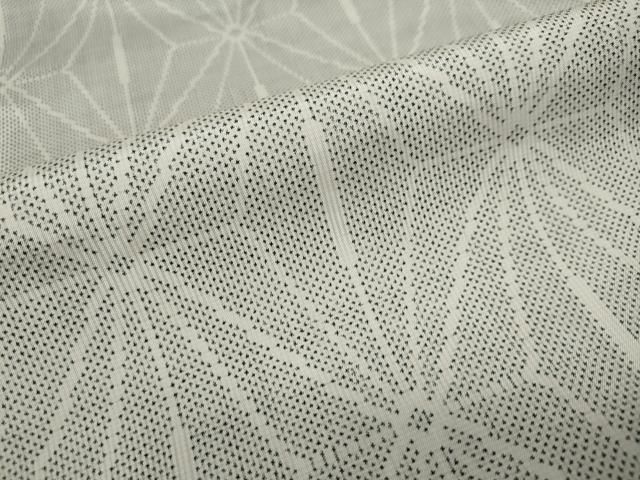 平和屋着物○本場大島紬 白大島 7マルキ 麻の葉文様 正絹 逸品