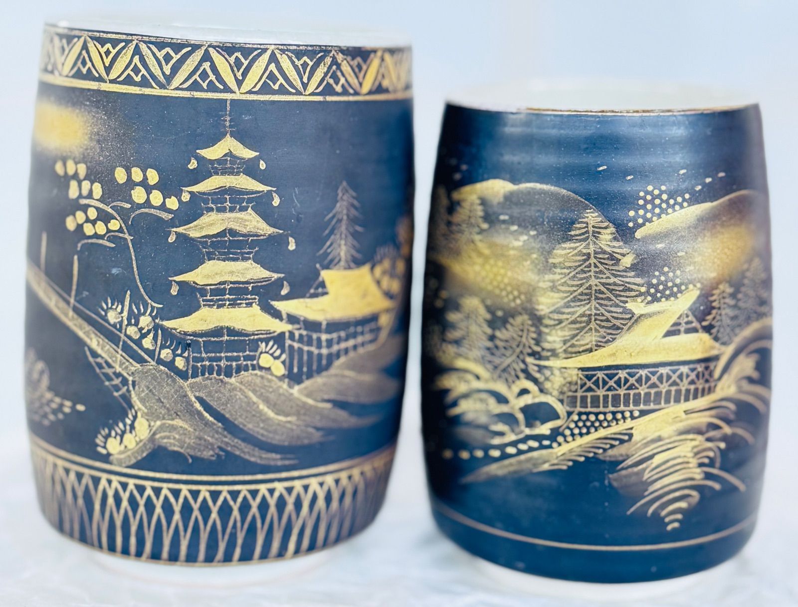 唐津焼、松保窯湯飲み 唐津焼、松保窯湯飲み 唐津焼、松保窯湯飲み