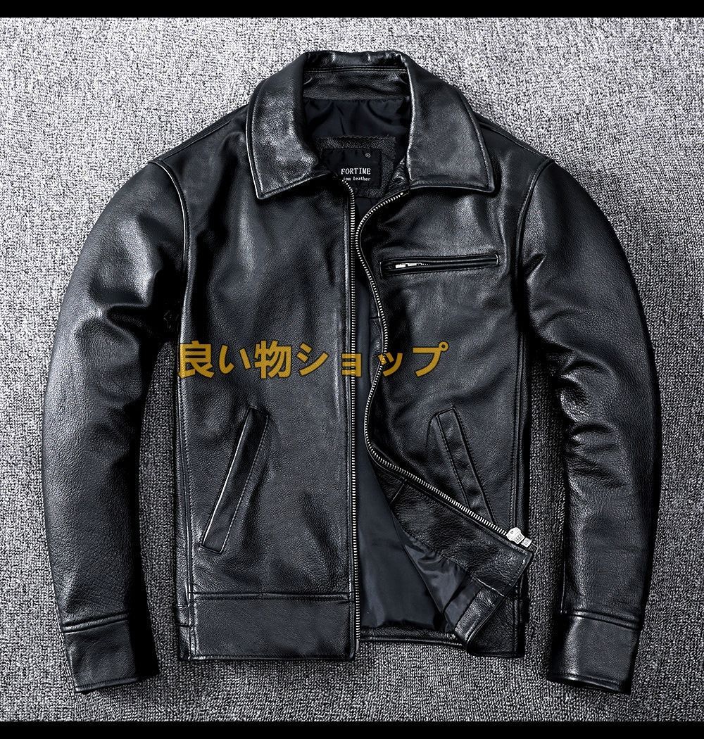 最上級*ナッパ 本革 レザージャケット ライダース バイクウェア ライダー 革ジャン 牛革 メンズ バイクジャケット 超豪華 細身 S~5XL