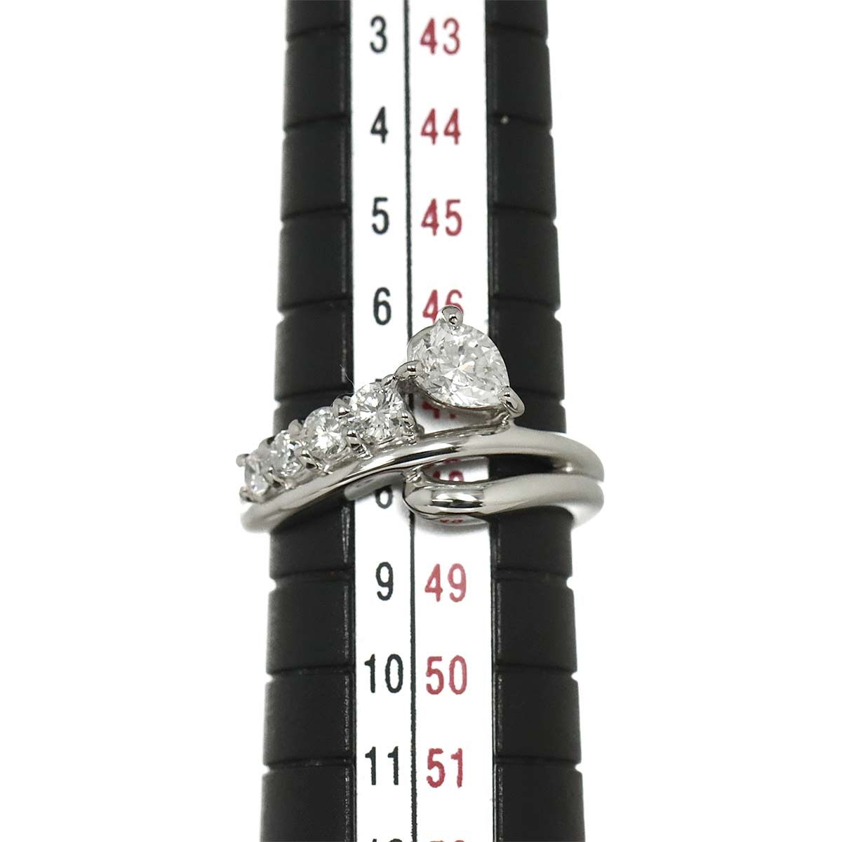 タサキ TASAKI 8号 リング ダイヤ 0.39ct/0.28ct Pt プラチナ 田崎真珠  