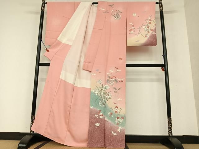 平和屋着物○新匠工芸士会会員 吉田匡廣 訪問着 刺繍 飾花文 枝梅 暈し  