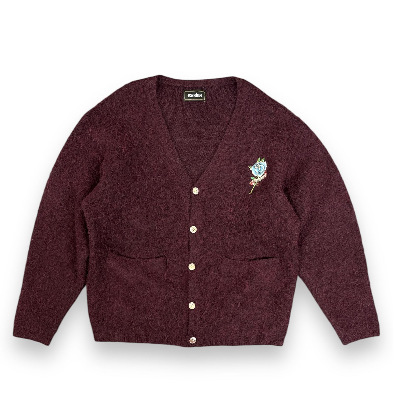 exodus モヘアニットカーディガン XL exodus エクソダス モヘアニットカーディガン ベージュ XLサイズ