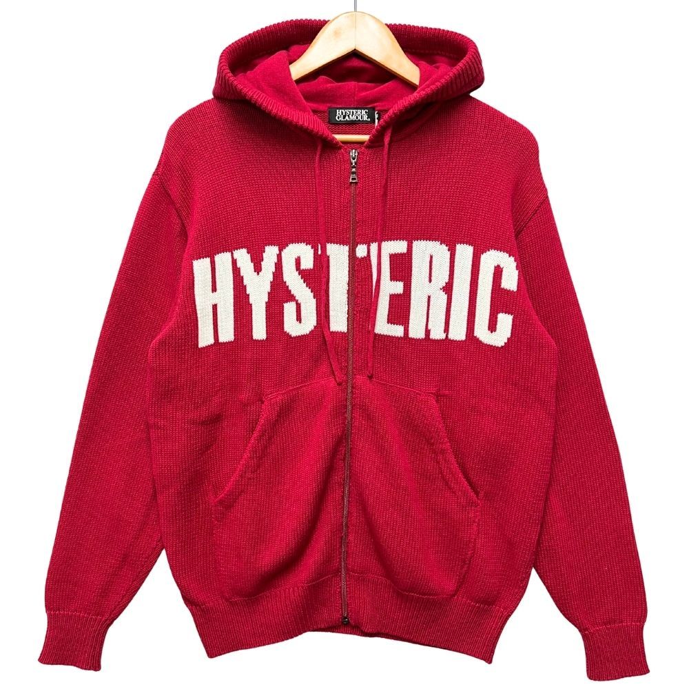 HYSTERIC GLAMOUR フード付きパーカー レッド HYSTERIC GLAMOUR フード付きレッドパーカー