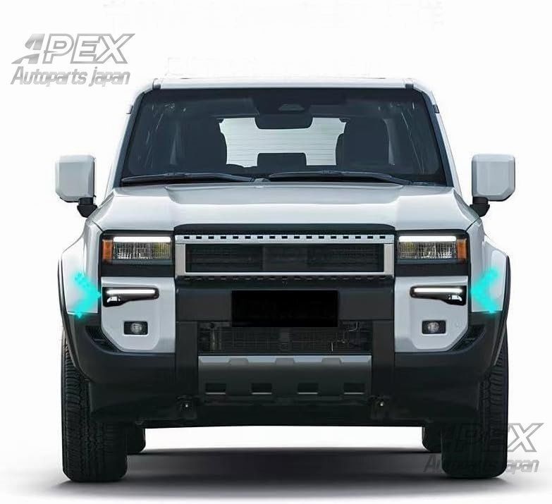 ランドクルーザー250 外装カスタムパーツ 流れるウィンカーホワイトイエローブルーには LEDデイタイムランニングライト 3つ機能がありますZYL878