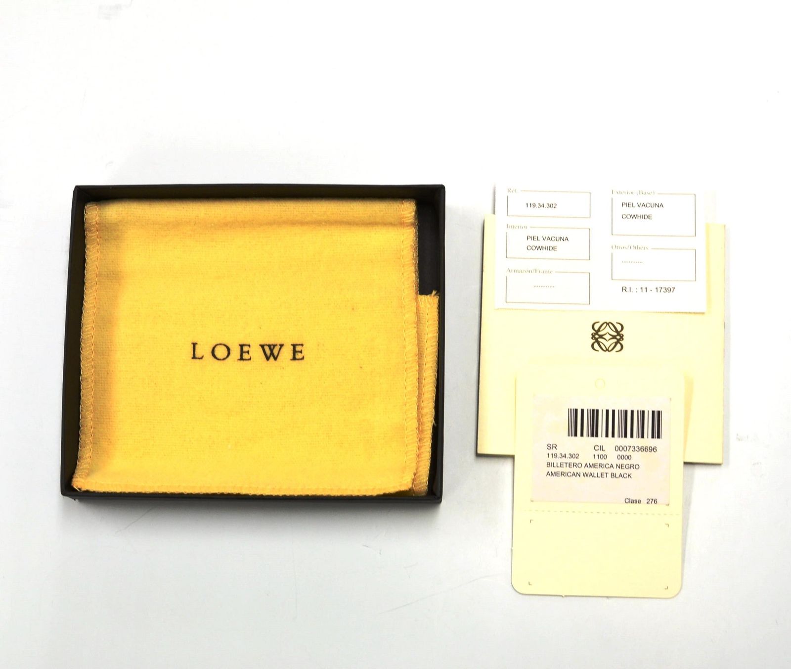 ロエベ(LOEWE) 型押しレザー アナグラム 札入れ 119.34.302 ブラック  