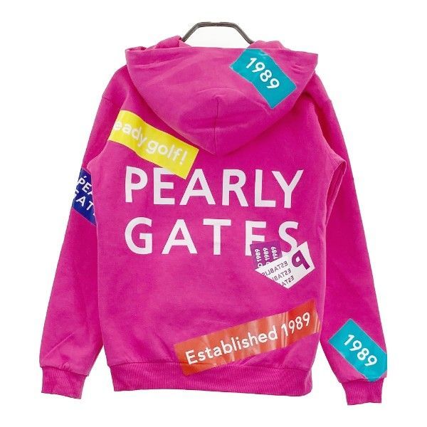 PEARLY GATES パーリーゲイツ ジップパーカー ステッカー ロゴ ピンク