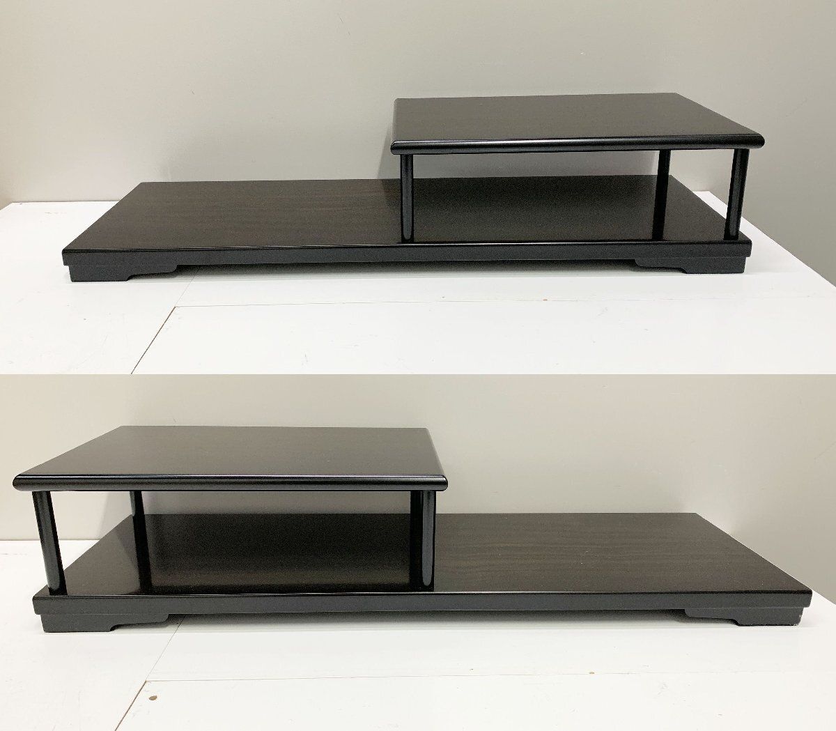 置き棚 黒檀 飾り棚 黒丹 飾り台 違い棚 花台 香炉台 一段 天然木 置床 床の間 和風家具 盆栽 木製 和室 畑1105