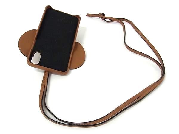 美品】ロエベ エレファント iPhone X / XS ケース茶 ストラップ付 美品