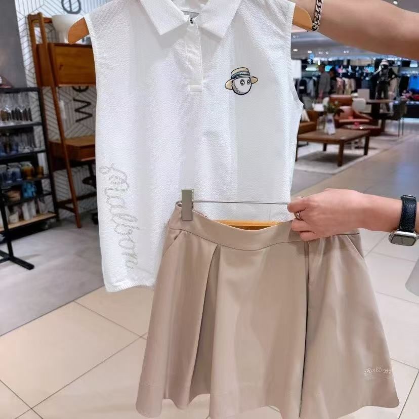 Malbon Golf マルボンゴルフ ベストノースリーブポロシャツレディース夏 malbon golf レディース ゴルフウェア 夏用 ポロカラー 練習用
