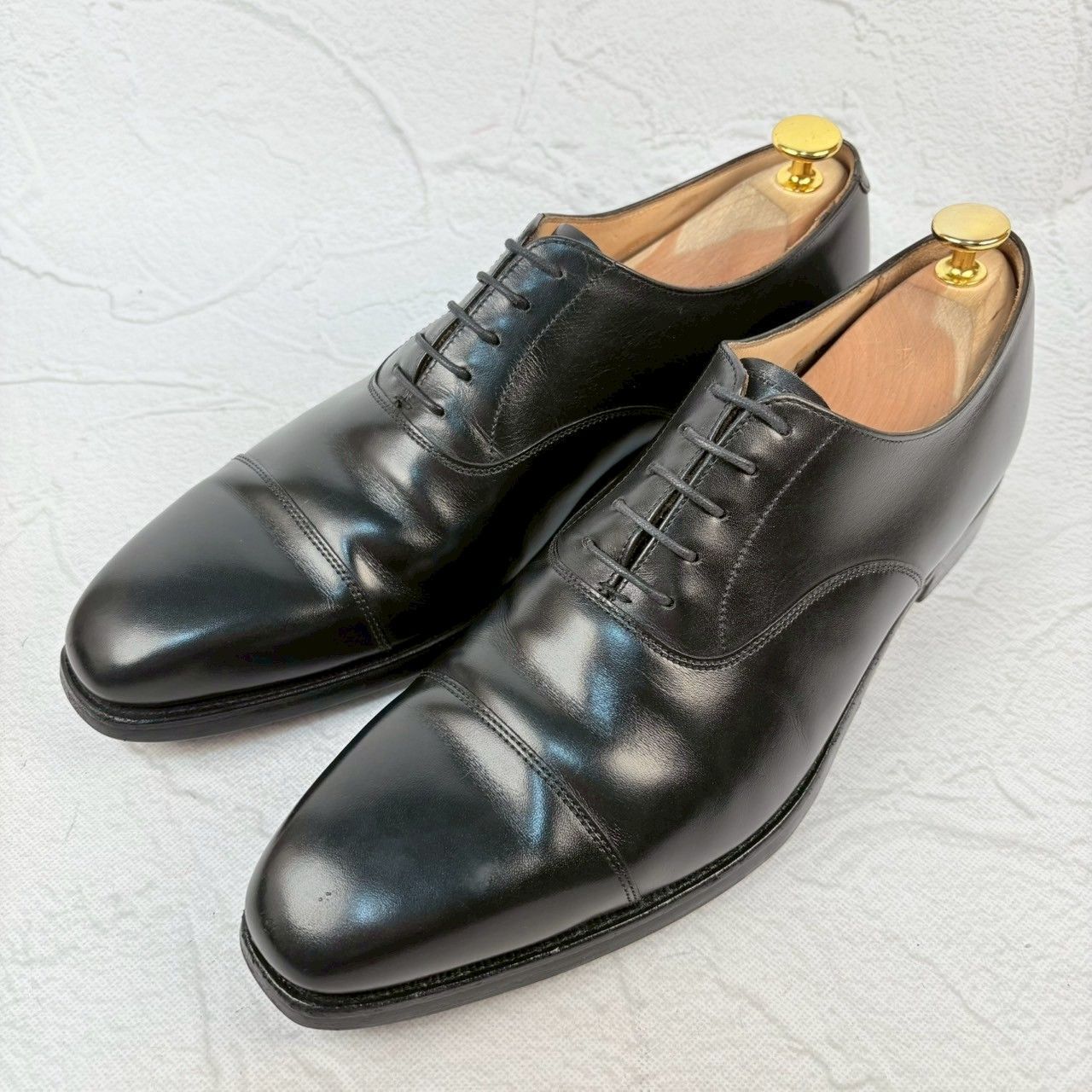 Crockett-Jones クロケットアンドジョーンズ スクエア ストレート 内羽根 黒 UK7.5 | 26cm 5ホール スクエアトゥ ハラム型 W3211