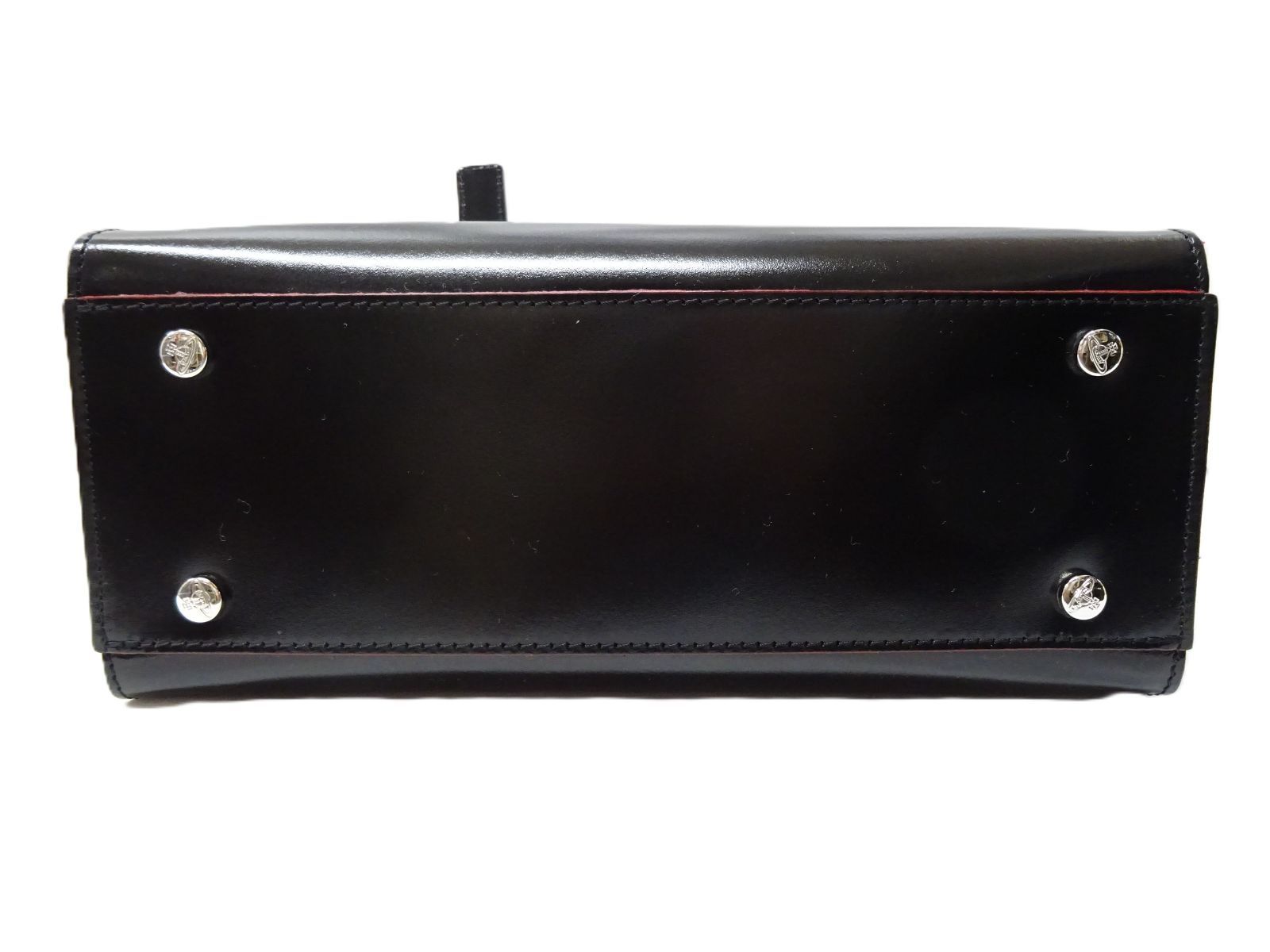 Vivienne Westwood ヴィヴィアンウエストウッド 日本 SIMPLE TINY ORB トートバッグ 2WAY レザー ブラック スクエア DECORATOM_COM_BR