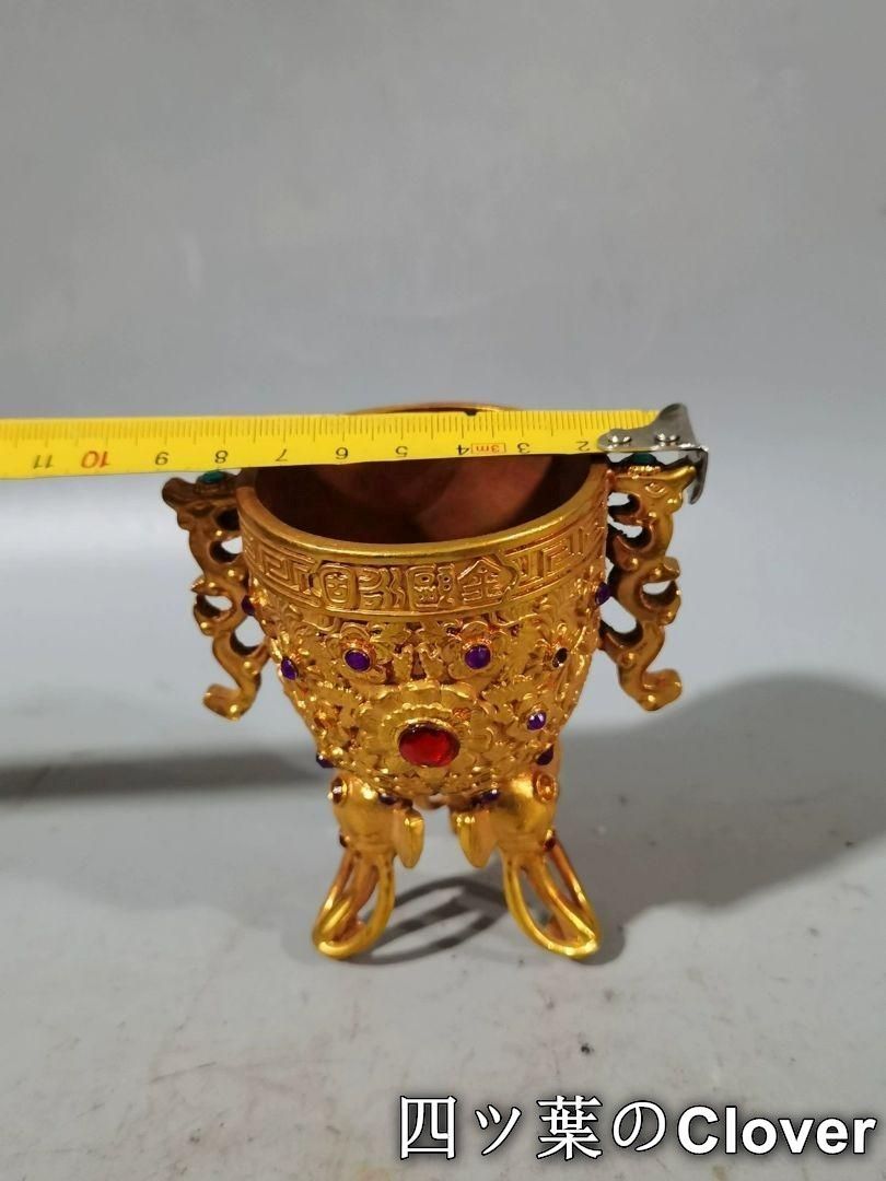 銅 細工 江山永固杯 装飾品 工芸品 置物 割引