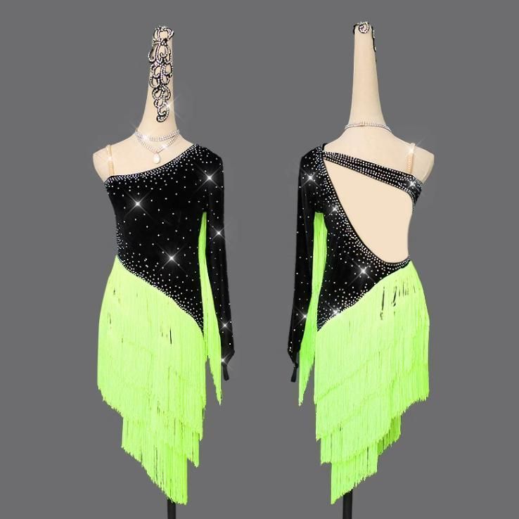 オーダーメイド 社交ダンス衣装　ラテンワンピースドレス フリンジ 楽天市場】3色 フリンジワンピース ラテンダンスドレス ラテン衣装