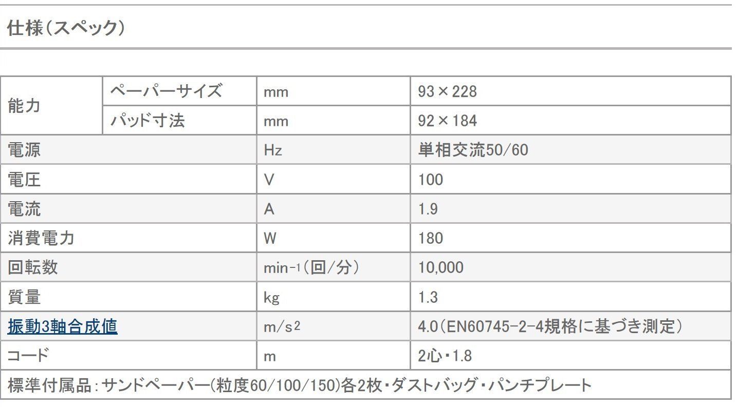HiKOKI(ハイコーキ) オービタルサンダー 92mm×184mm 集じんタイプ AC100V 穴あけパンチプレート付 FSV10SA 通販 