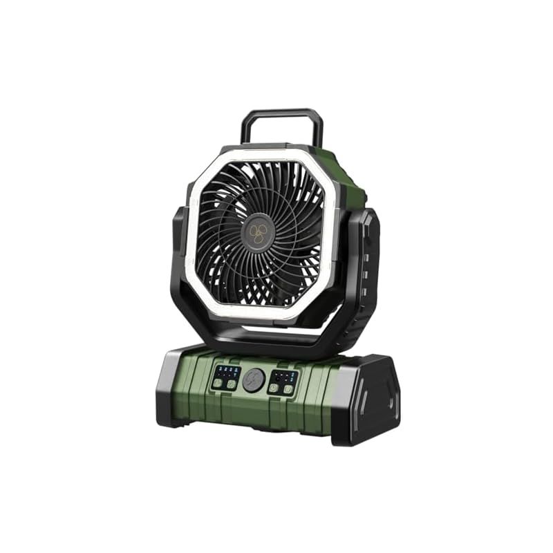 35 000mAh LED?ファン 首振り SUKITEN キャンプ 扇風機 充電式 アウトドア DCモーター 静音 コードレス扇風機 充電式ファン 吊り下げ 100時間連続使用 リモコン付き 切タイマー 風量4段階調節 3段階LEDライト 省エネ ポー 0