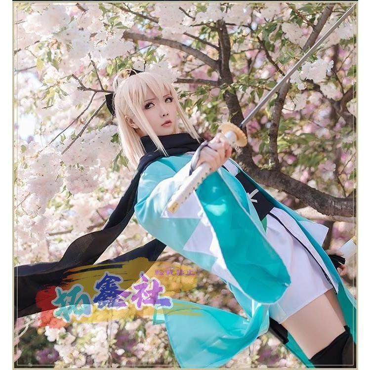 【フルセット】FGO 沖田総司 コスプレ 衣装 ウィッグ A-0555 フルセット】FGO 沖田総司 コスプレ 衣装 ウィッグ A-0555 【公式通販】