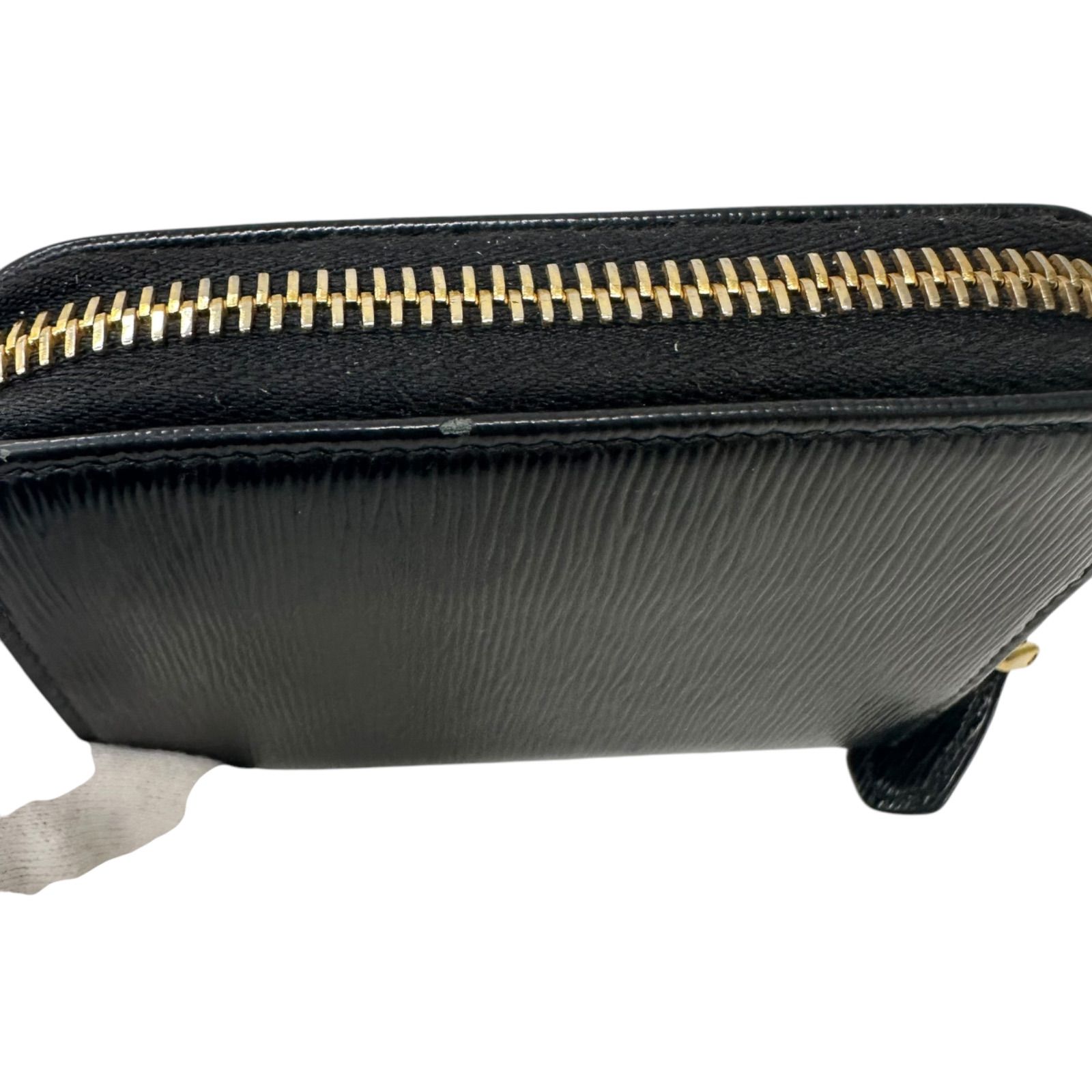 ✨鑑定済✨ PRADA コインケース サフィアーノレザー メタル 黒 ゴールド PRADA - PRADA サフィアーノレザー 小銭入れ コインケースの通販