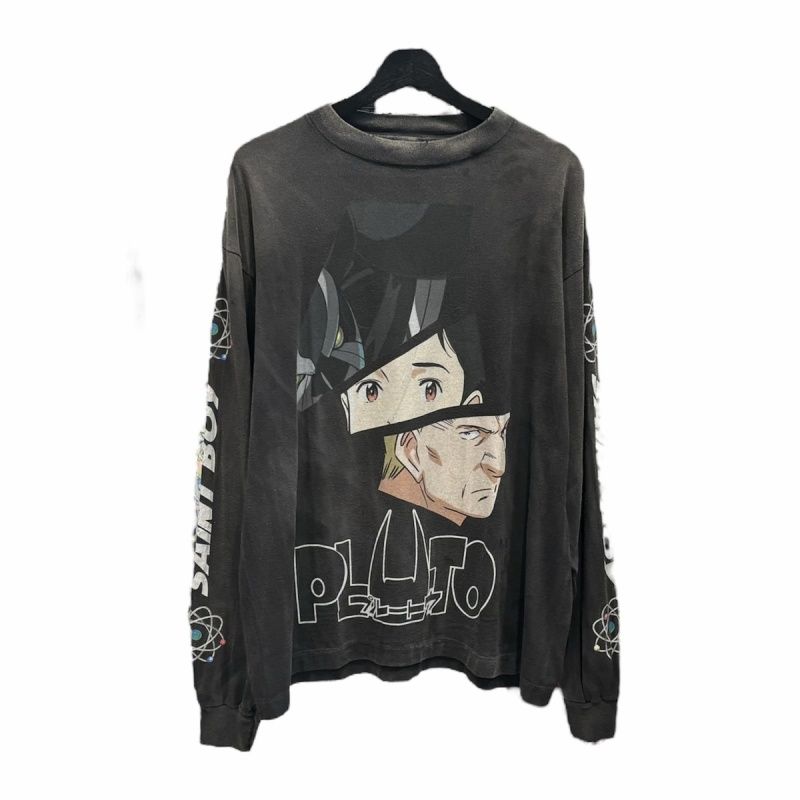 24AW M-YS1-0000-C30 PT_LS TEE Tシャツ USED加工 PLUTO NETFLIX プルートゥ ネットフリックス BLACK 黒 L