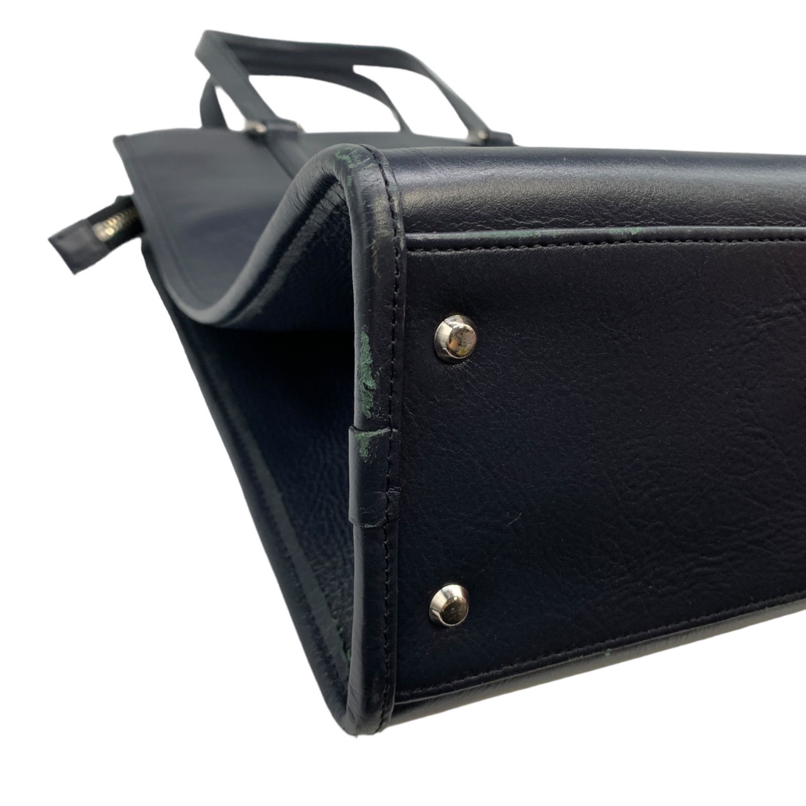 ♪0676 ビジネスレザーファクトリー トートバッグ A4収納可能 ネイビー