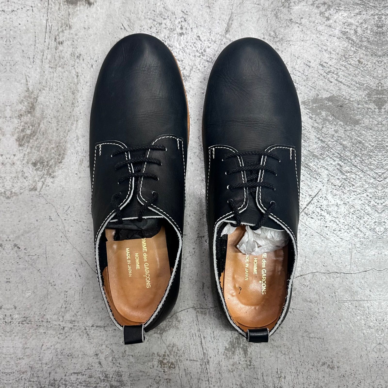 COMME des GARCONS HOMME レザー シューズ 短靴 コムデギャルソンオム