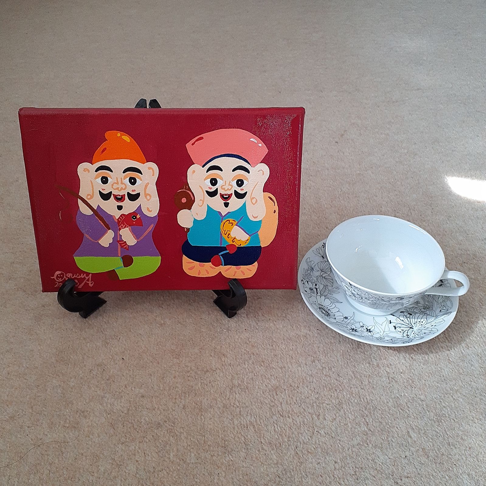 ハッピー恵比寿様ハッピー太陽画家小楠アキコ作品