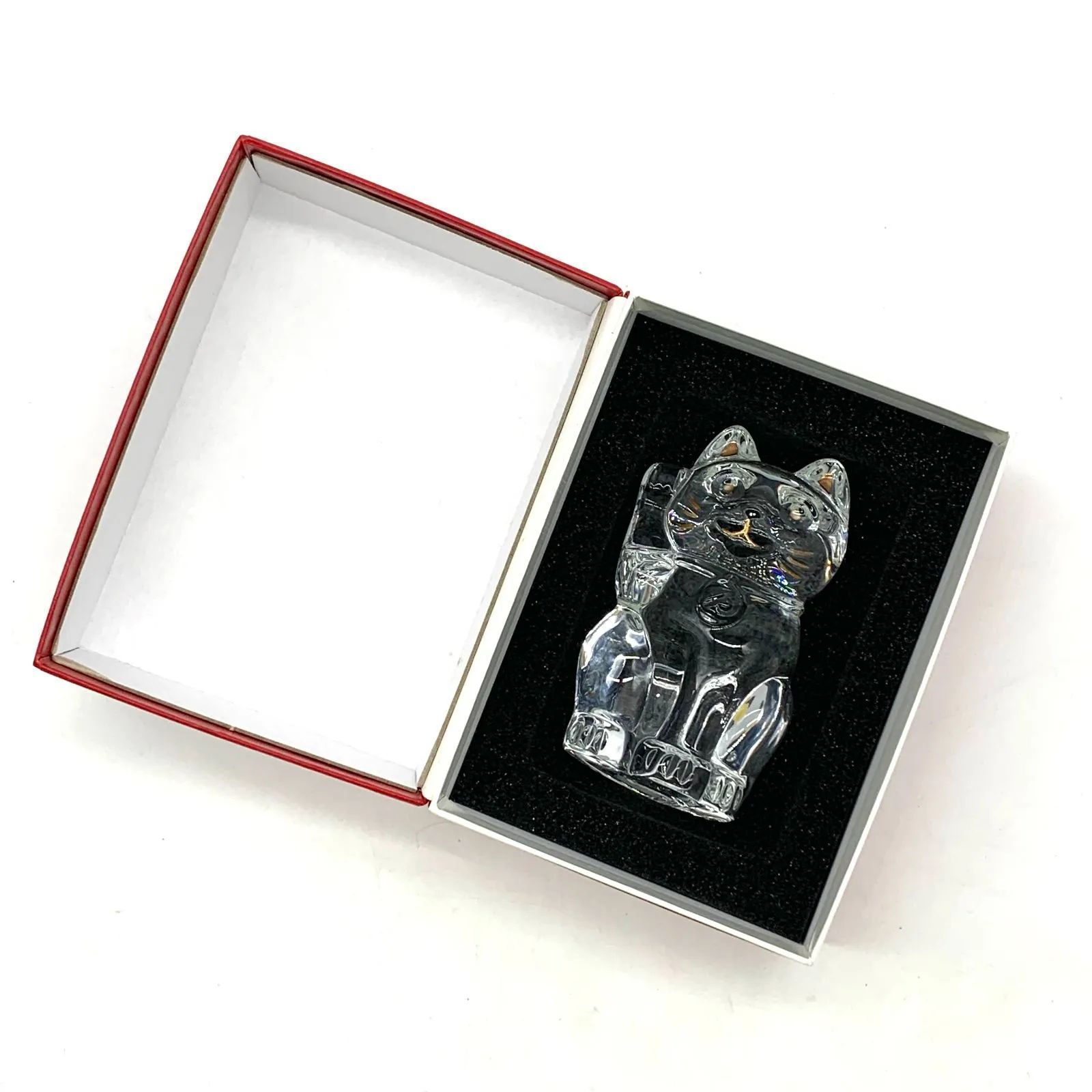 ▽【SAランク・新品未使用品】Baccart/バカラ 招き猫 オブジェ 置物 