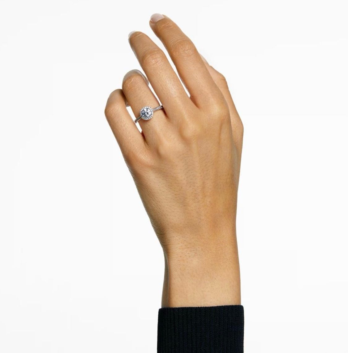 美　新品 スワロフスキー Una Angelic リング 55号 Una Angelic ring, Round cut, White, Silver-tone finish