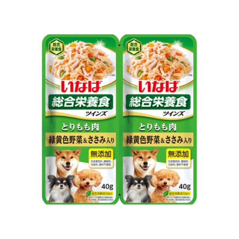 ツインズ とりもも肉 緑黄色野菜-ささみ入り 80g 48袋セット