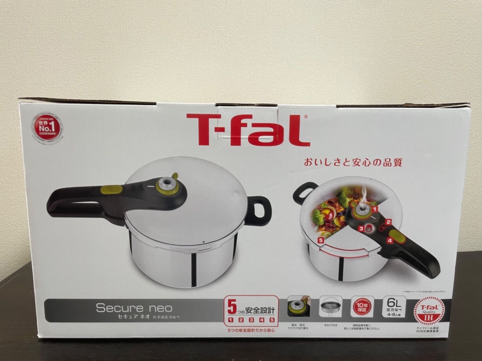 新品 ティファール 圧力鍋 6L IH対応 4~6人用 片手鍋 セキュアネオ