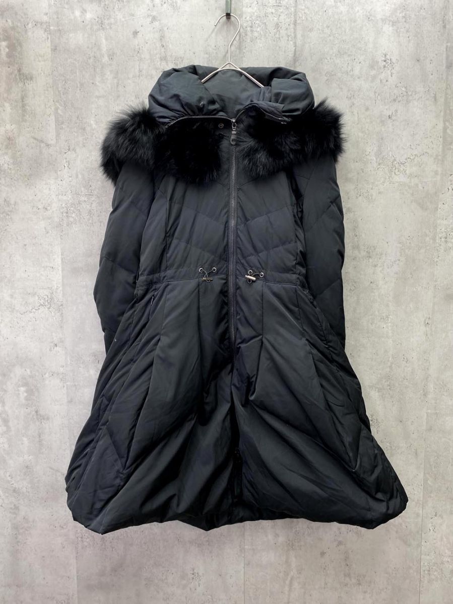 RUIRUE BOUTIQUE ルイルエブティック フォックスファー ダウン コート sizeS|黒 ◆ レディース