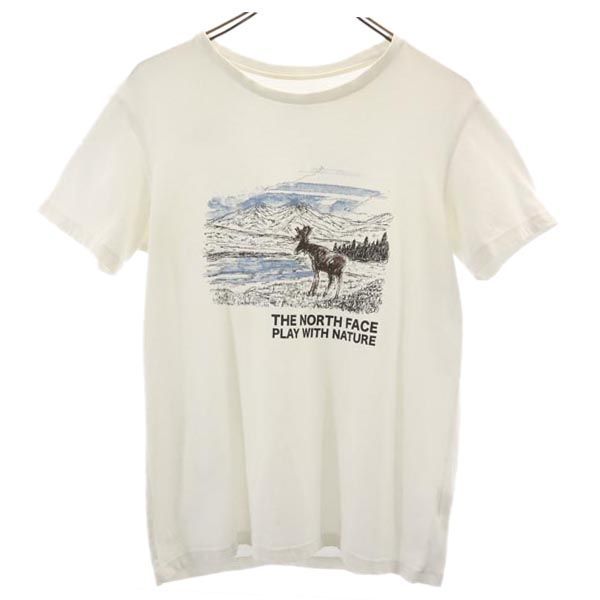 ノースフェイス アウトドア NT31529 プリント 半袖 Tシャツ M ホワイト系 THE NORTH FACE ロゴ メンズ 【中古】  【230901】 メール便可